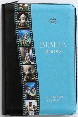 BIBLIA HEROES  BLUE C/N FORRO  LETRA GRANDE  RVR60