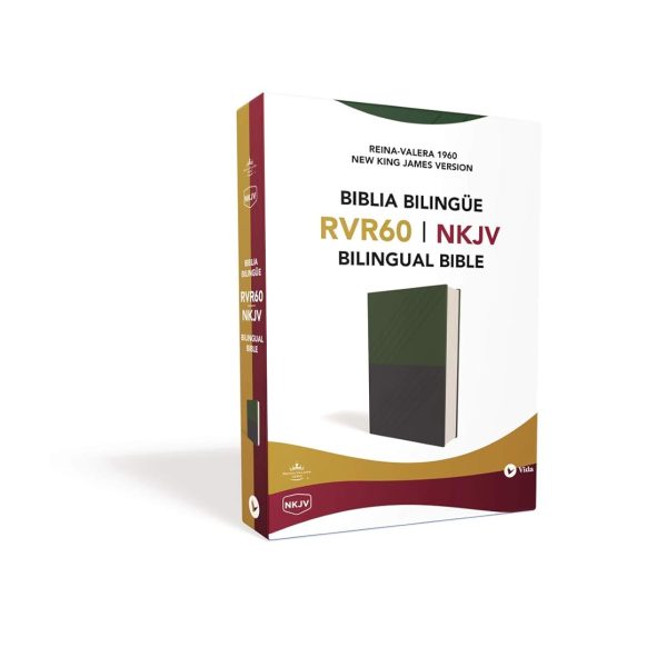NKJV/RVR60, Bilingual Bible, Leathersoft, 2-Tones Green and Blue / NKJV/RVR60, Biblia Bilingüe, Leathersoft, dos tonos Verde y Azul