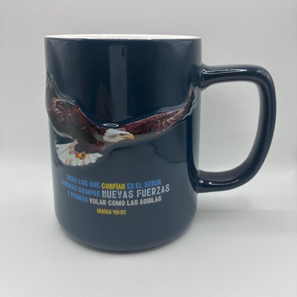 Taza 15 oz  con texto biblico águila